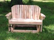 Click to enlarge image Western Red Cedar Bench Glider - Garden Bench Glider: 44" seat - 